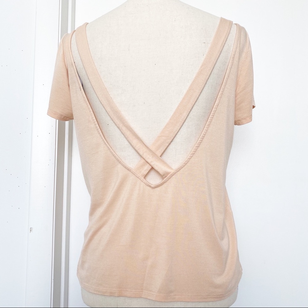 Lulus Peach Open Back Tee